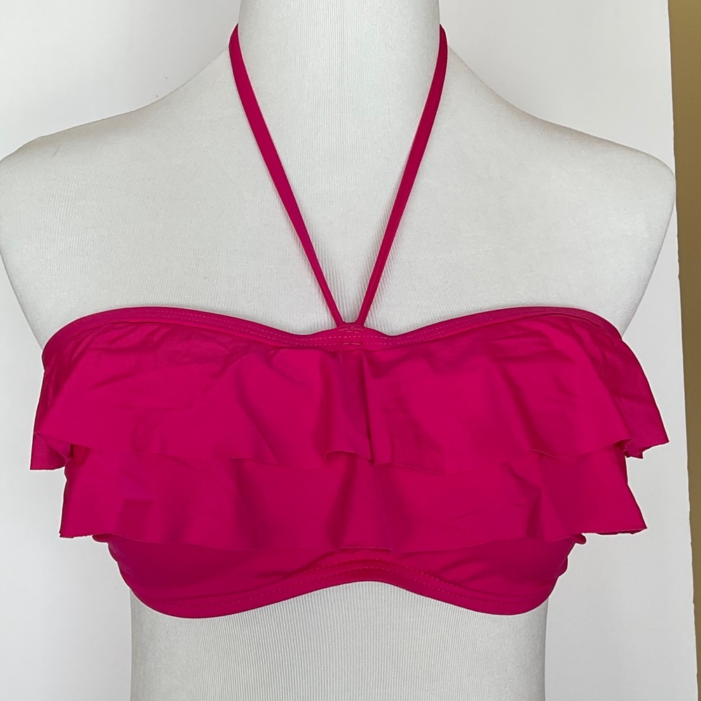 Kenneth Cole Reaction Pink Ruffle Bikini Top